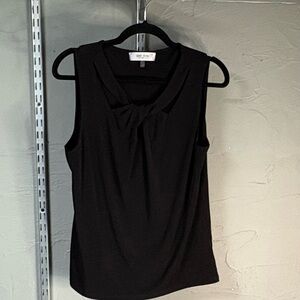 Jones Studio Black Sleeveless Ruched Tank